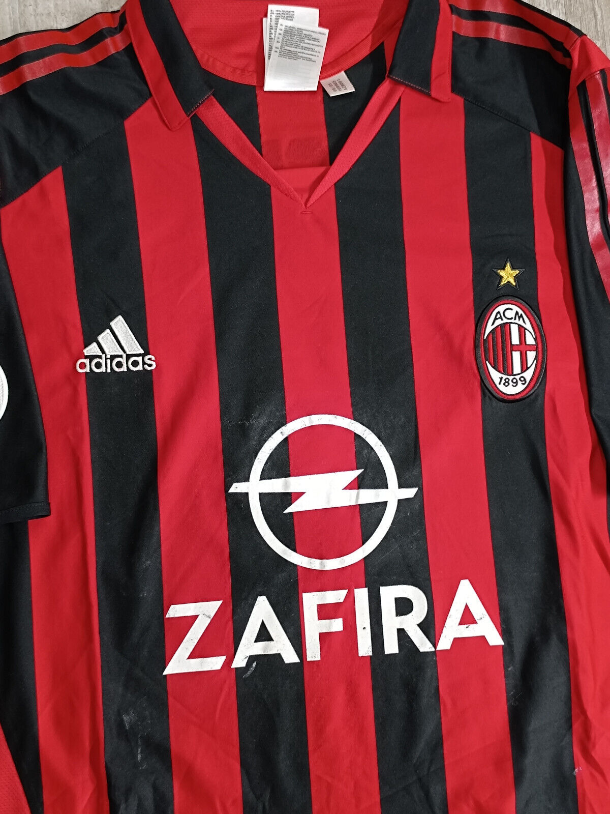 maglia calcio vintage AC Milan Shevchenko Adidas 2005 2006 Zafira home XL