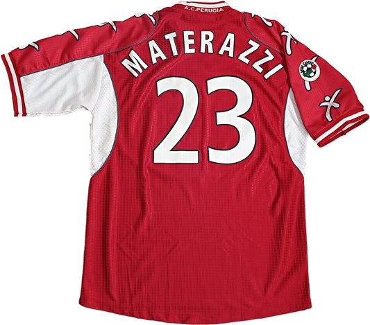 maglia calcio vintage Perugia MATERAZZI 2000 2001 Galex player friendly XL home
