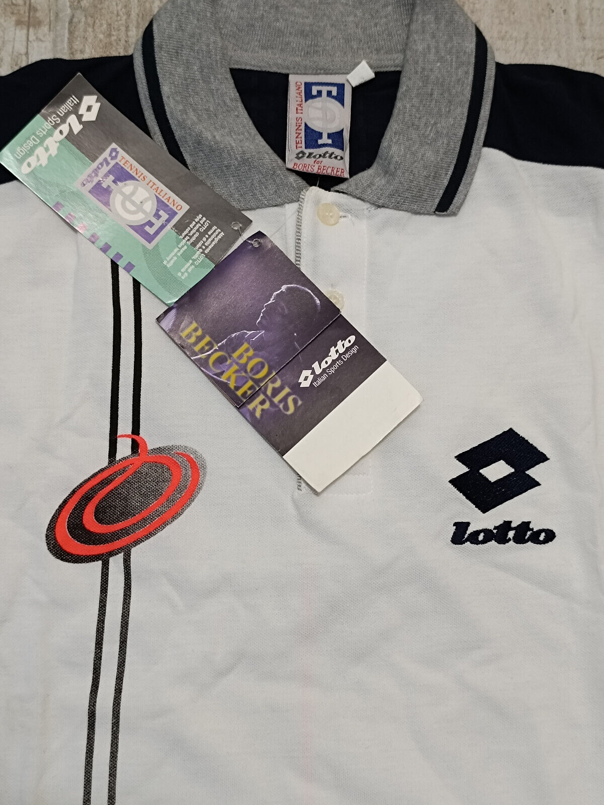 vintage Lotto Polo Shirt Boris Becker BMW OPEN 1994 tennis Small