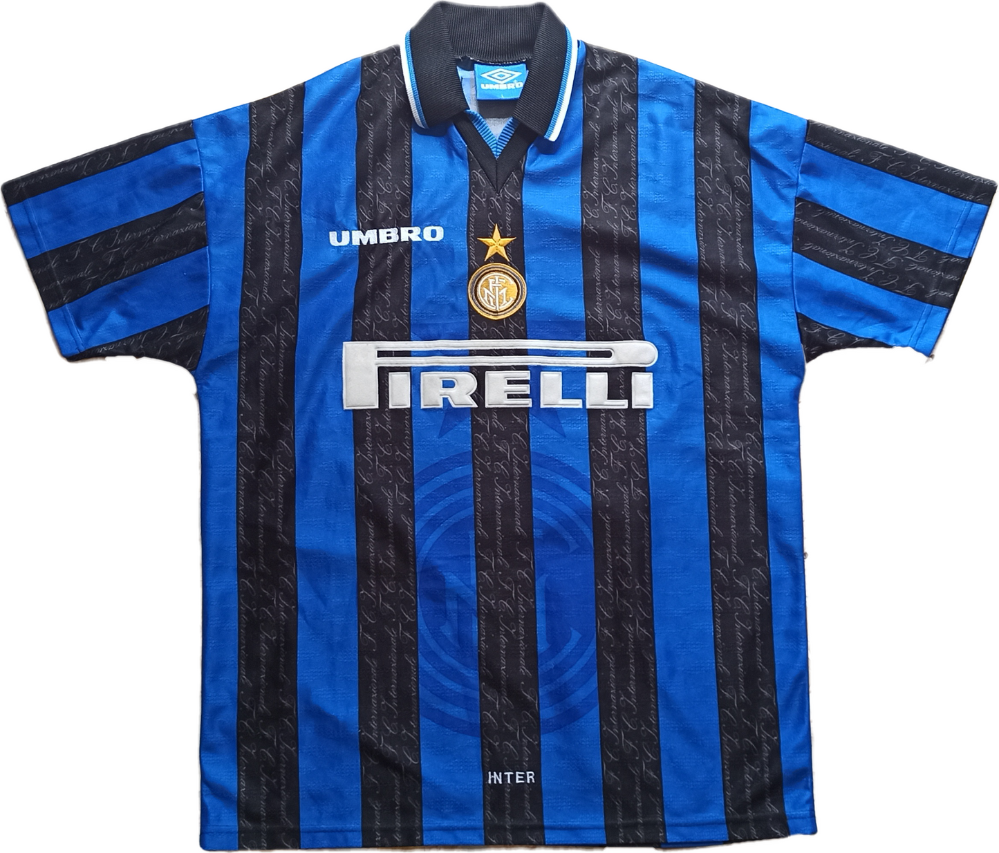 maglia calcio match worn vintage Inter Ronaldo Umbro Pirelli 1997-98 L friendly