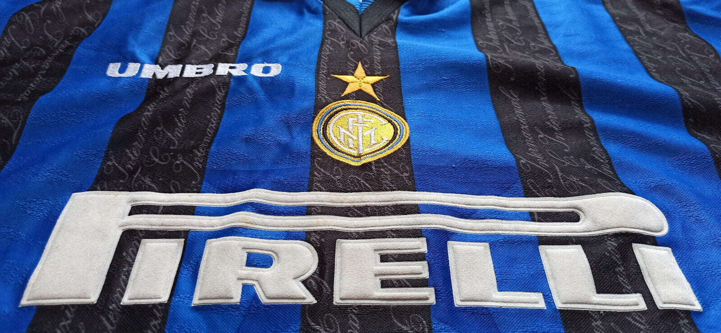 maglia calcio match worn vintage Inter Ronaldo Umbro Pirelli 1997-98 L friendly