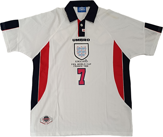 Maglia calcio vintage shirt England Umbro Beckham XL FIFA WORLD CUP 1998
