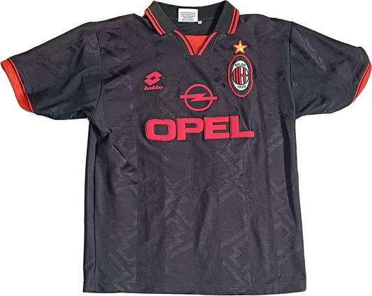 maglia calcio vintage AC Milan UEFA Cup 1996 1997 Roberto Baggio Opel XL player