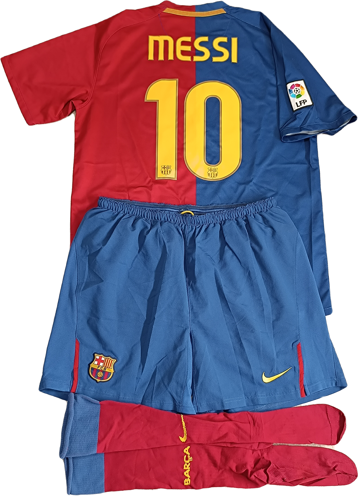 maglia calcio vintage Barcelona Messi Nike unicef full kit 2008 2009 Champions