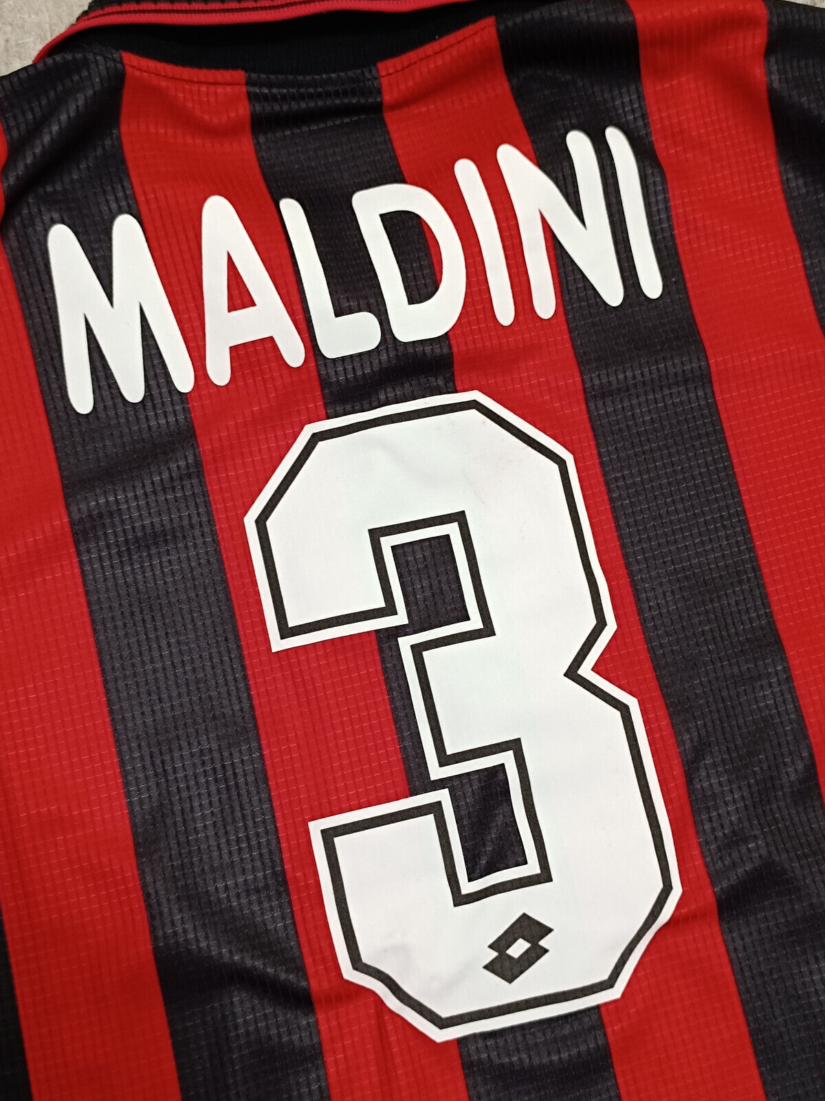 maglia calcio vintage AC Milan Maldini Lotto home 1997 1998 OPEL  XL