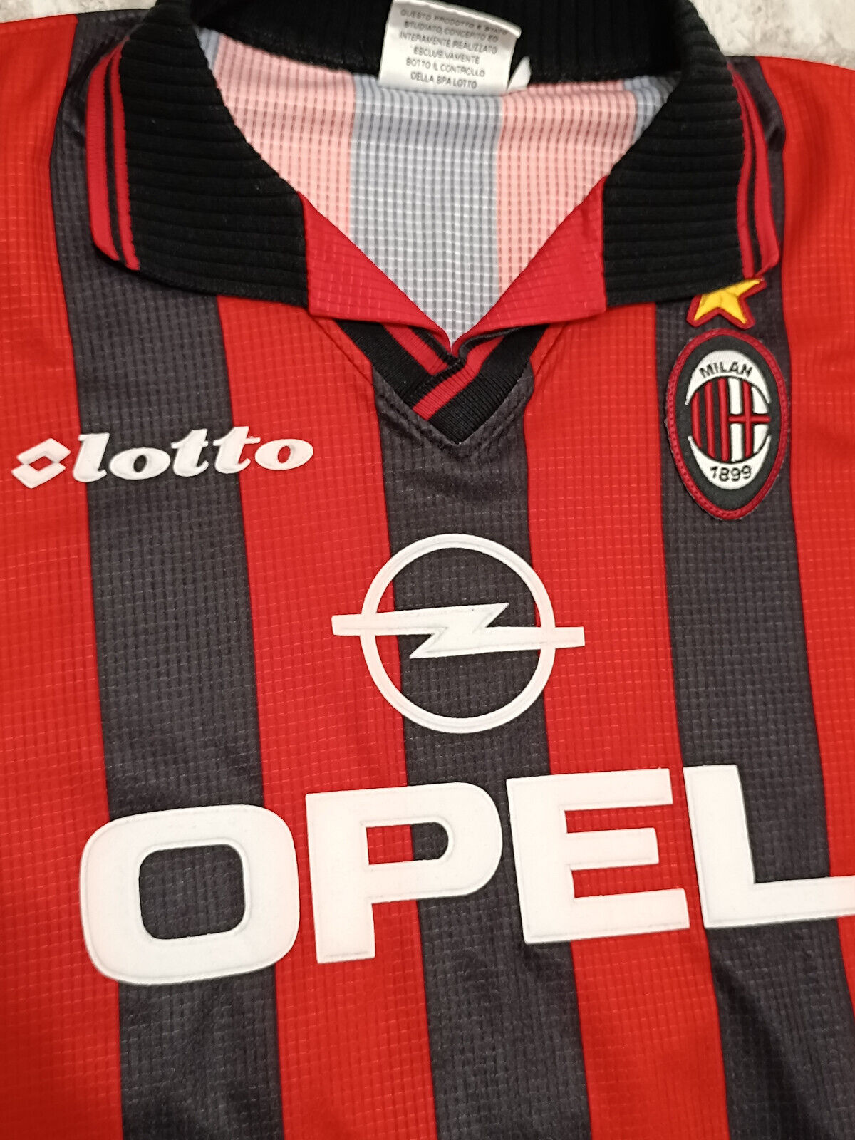 maglia calcio vintage AC Milan Maldini Lotto home 1997 1998 OPEL  XL