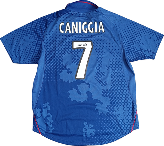 maglia calcio vintage Rangers 2002 2003 Caniggia Diadora NTL Large