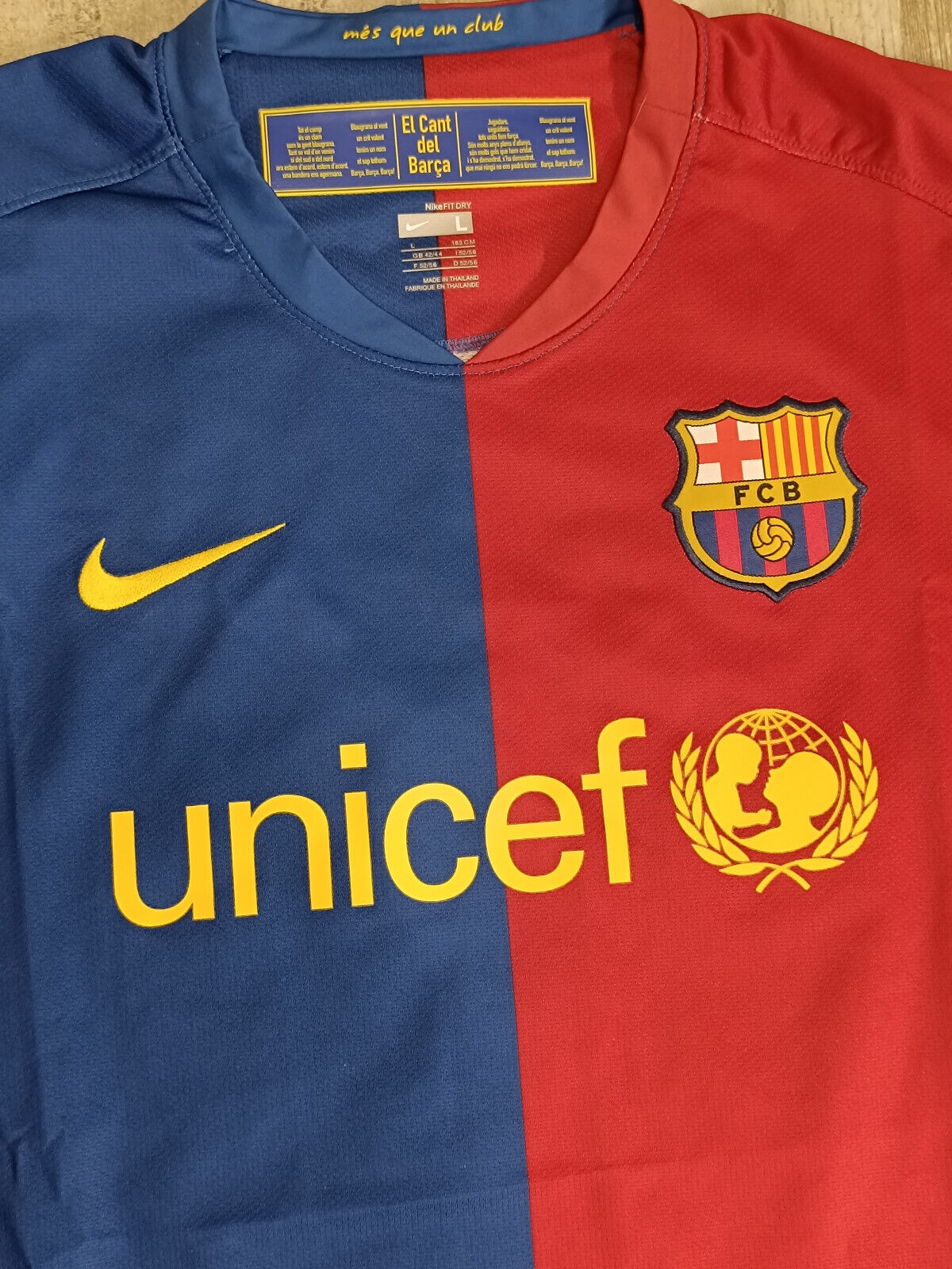 maglia calcio vintage Barcelona Messi Nike unicef full kit 2008 2009 Champions