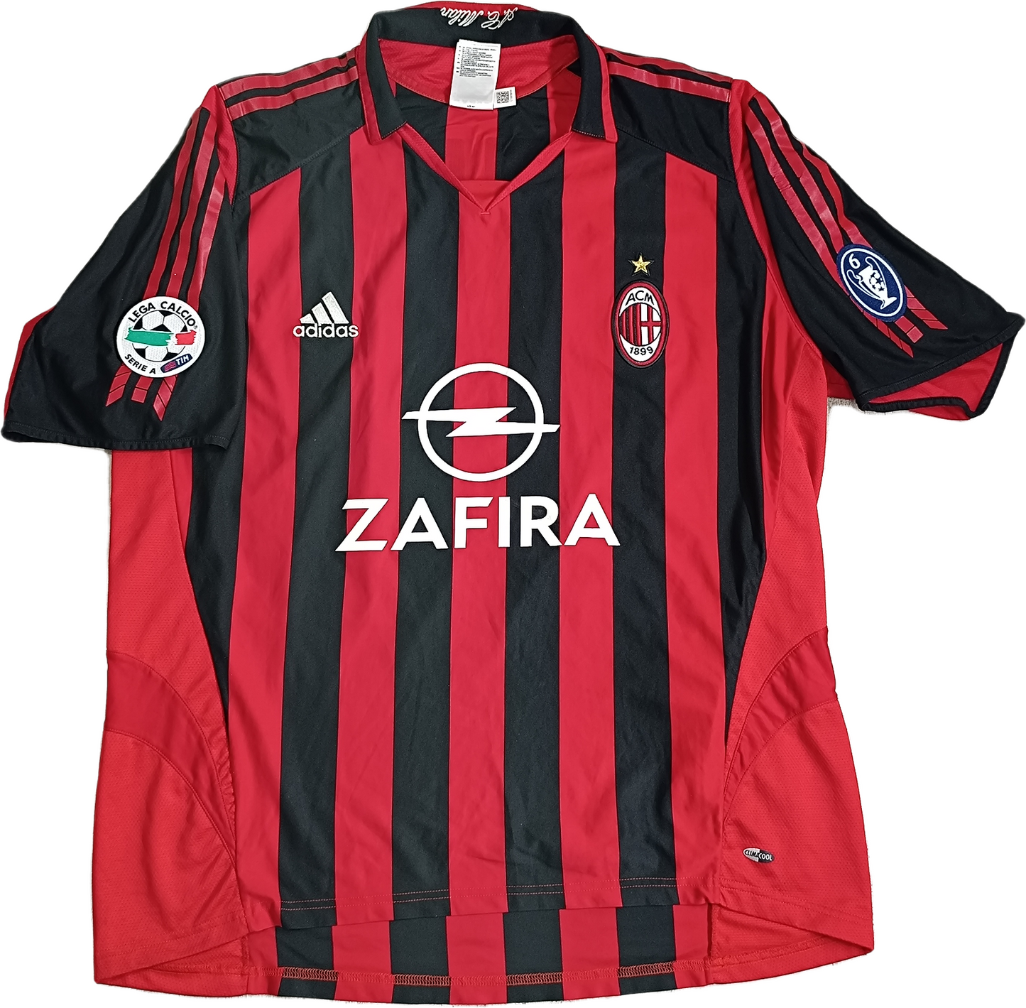 maglia calcio vintage AC Milan Maldini 2005-06 Zafira Climacool XL Serie A