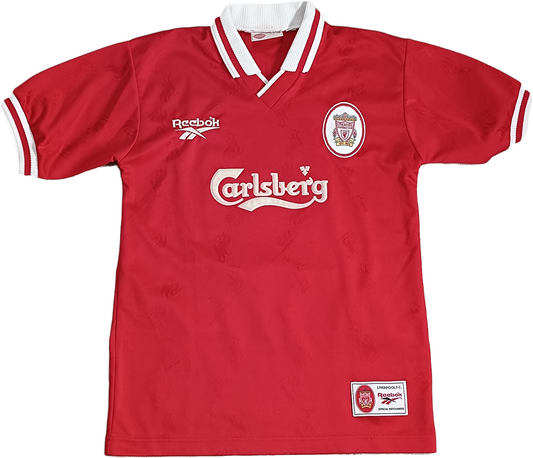 maglia calcio Vintage Liverpool jersey BARNES Reebok carlsberg 1995 1996 YOUTHS