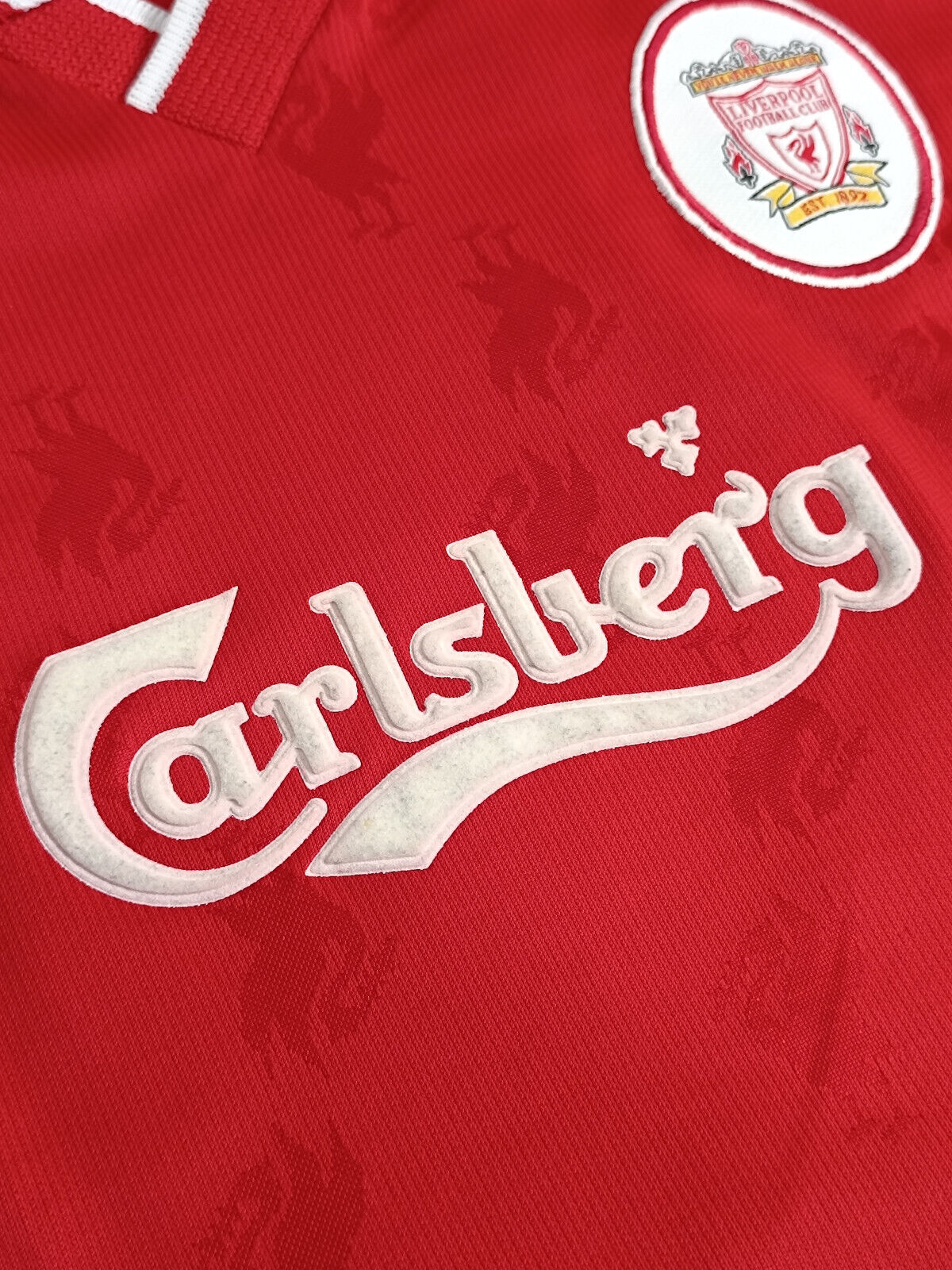 maglia calcio Vintage Liverpool jersey BARNES Reebok carlsberg 1995 1996 YOUTHS