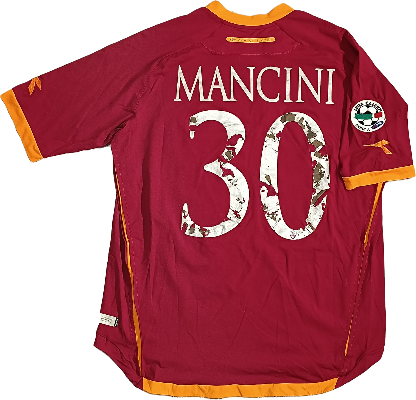 Maglia calcio Roma match worn MANCINI 2006 2007 Diadora Serie A XL Home