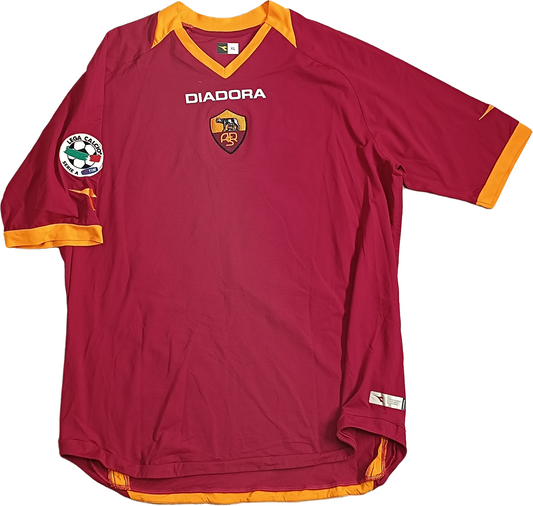 Maglia calcio Roma match worn MANCINI 2006 2007 Diadora Serie A XL Home