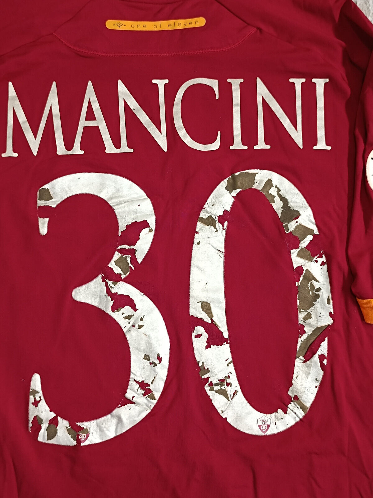 Maglia calcio Roma match worn MANCINI 2006 2007 Diadora Serie A XL Home