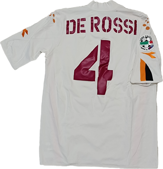 maglia calcio vintage AS Roma De Rossi #4 Mazda Diadora 2004 2005 Away M