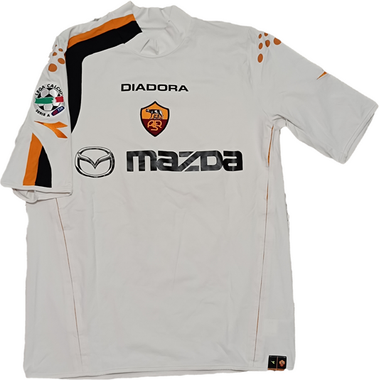 maglia calcio vintage AS Roma De Rossi #4 Mazda Diadora 2004 2005 Away M