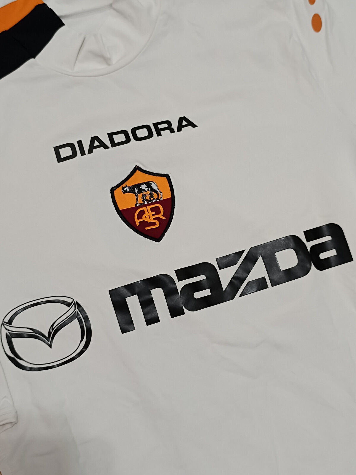 maglia calcio vintage AS Roma De Rossi #4 Mazda Diadora 2004 2005 Away M