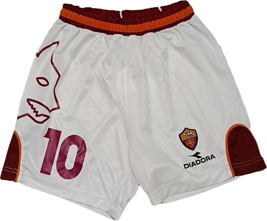 shorts calcio vintage AS Roma TOTTI #10 Diadora 1999 2000 pantaloncini M