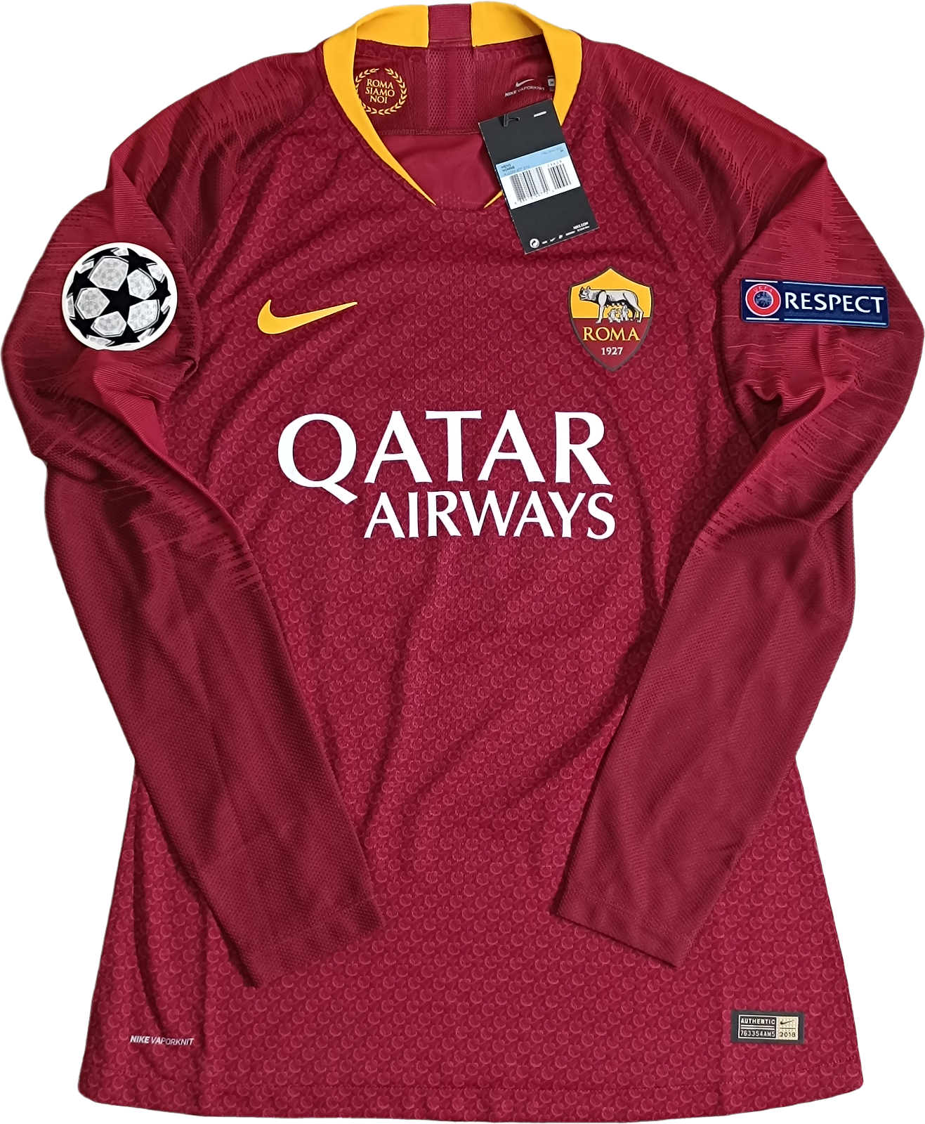 maglia calcio roma worn player issue DE ROSSI #16 nike shirt 2018-2019 Vapor M