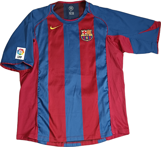 maglia calcio vintage Barcelona Nike Ronaldinho 2004 2005 Home TOTAL 90 Barca XL