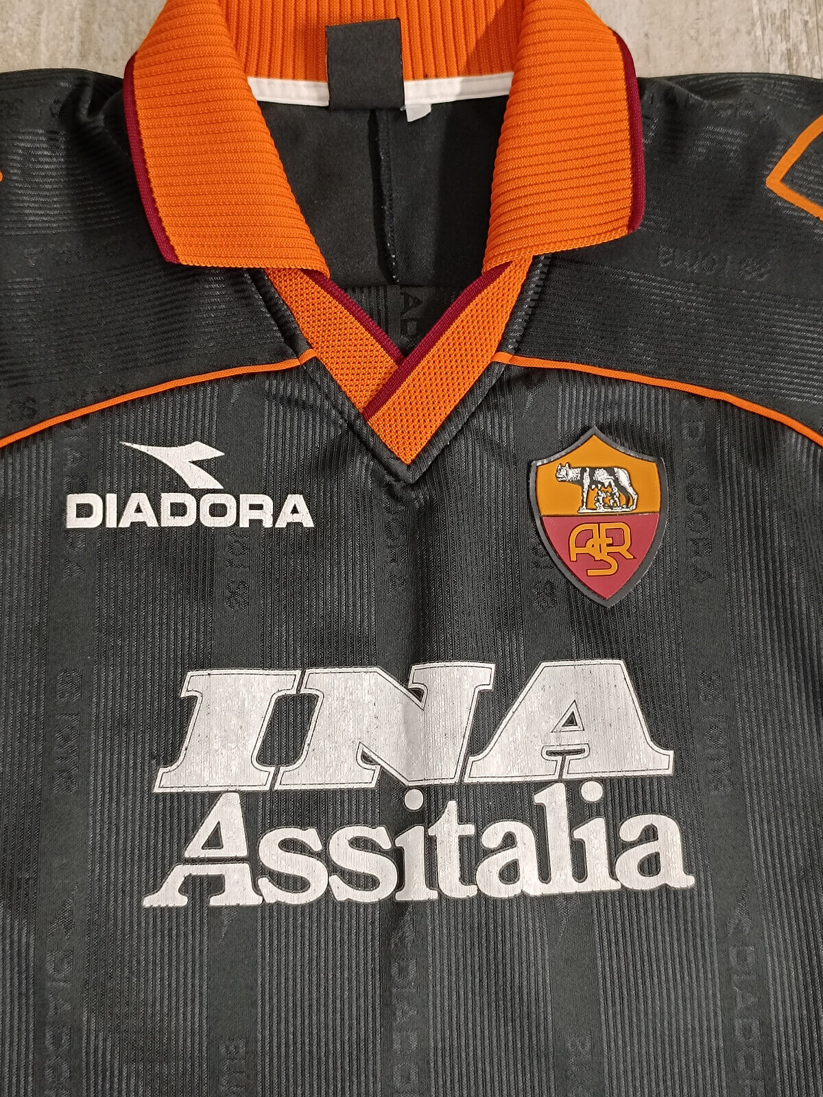 maglia calcio vintage AS Roma Totti Diadora 1999 2000 shirt jersey maillot third