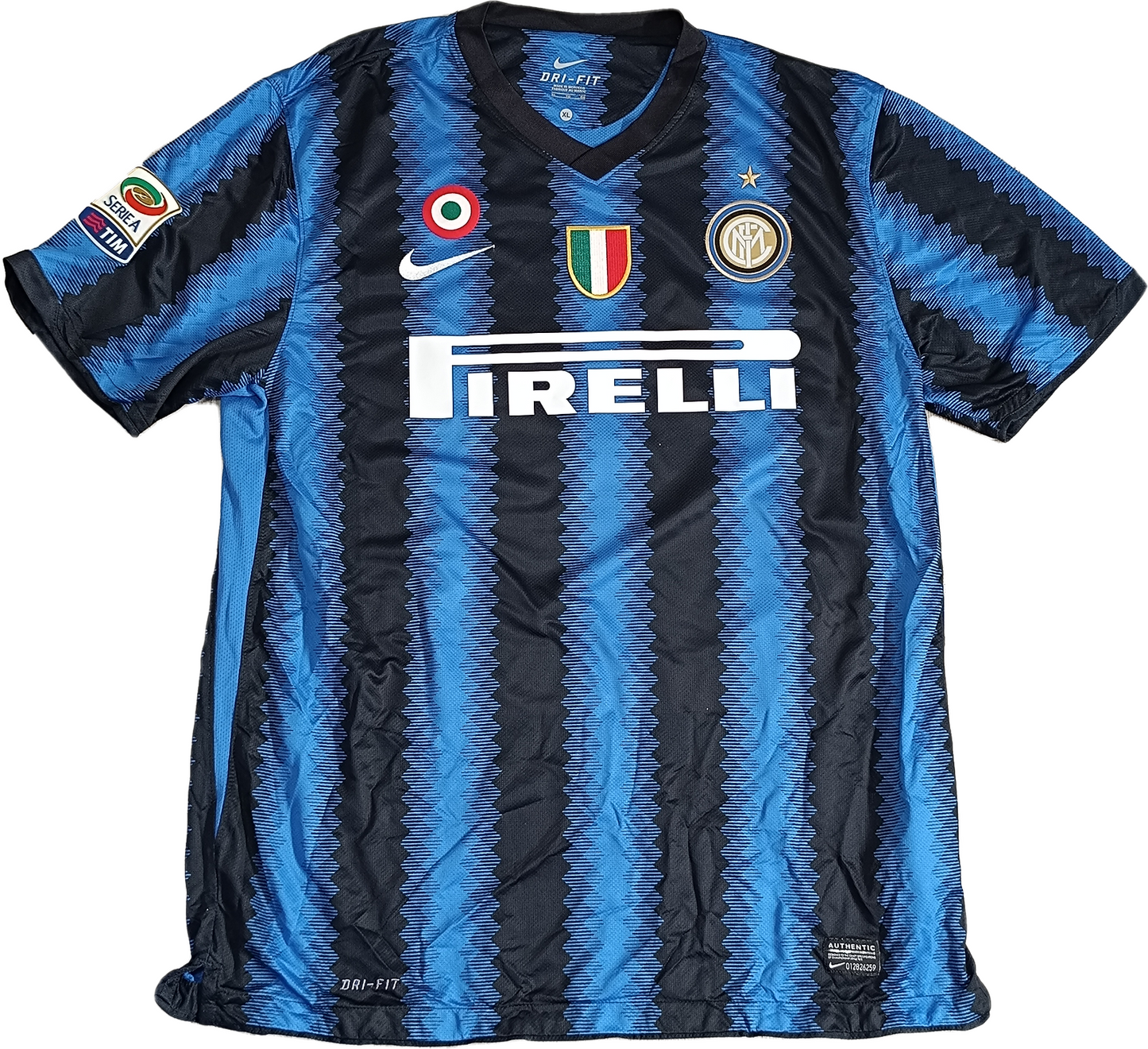 maglia calcio Inter vintage ZANETTI Nike shirt Home Pirelli 2010 2011 jersey XL