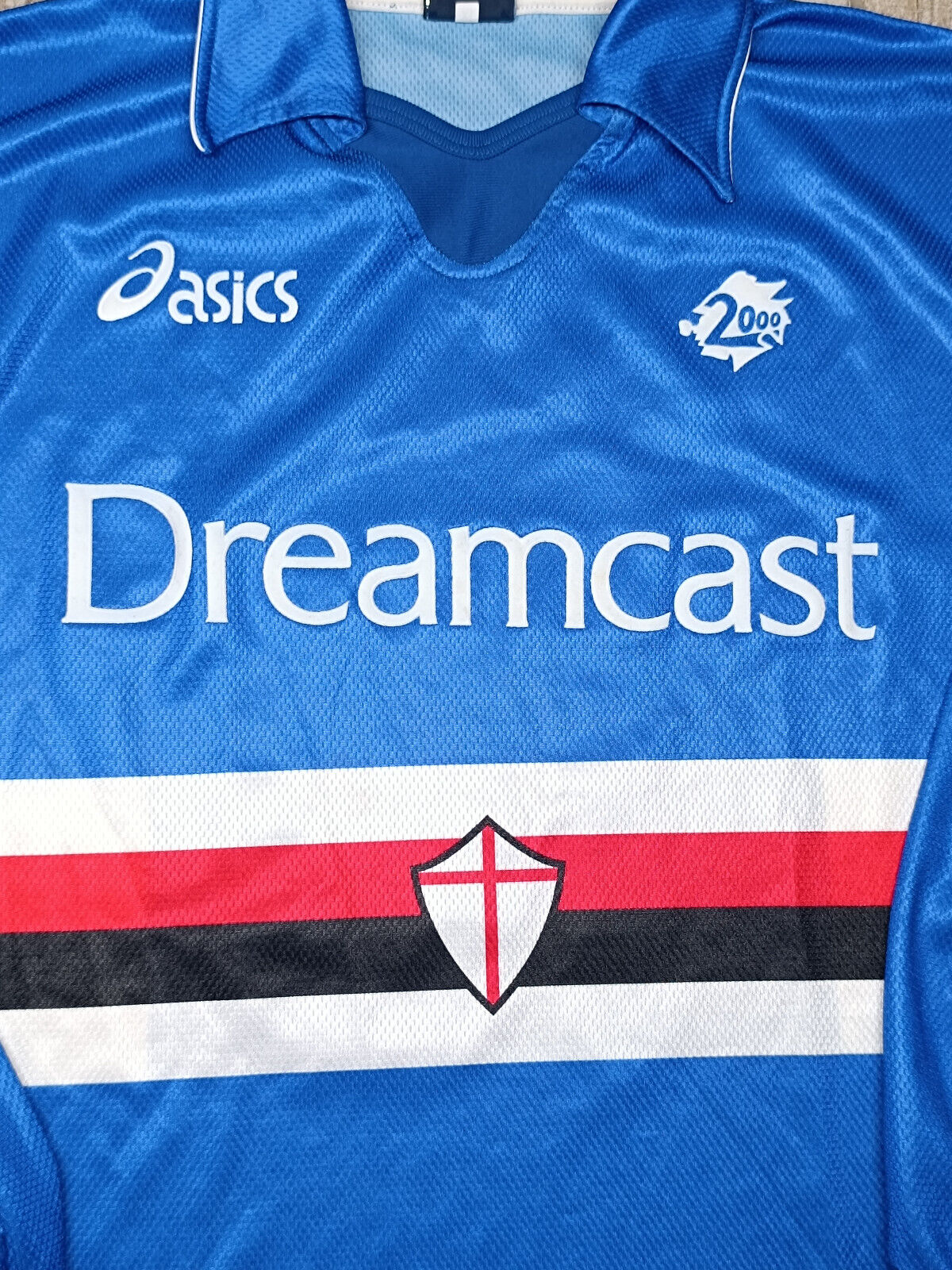 maglia match worn calcio Sampdoria FLACHI 1999 2000 Dreamcast Asics shirt