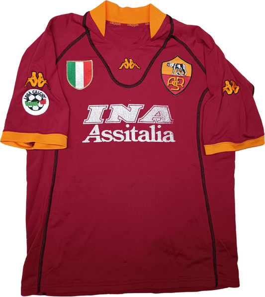 maglia calcio vintage AS Roma TOTTI 2001 2002 Kappa Ina ASSITALIA scudetto L