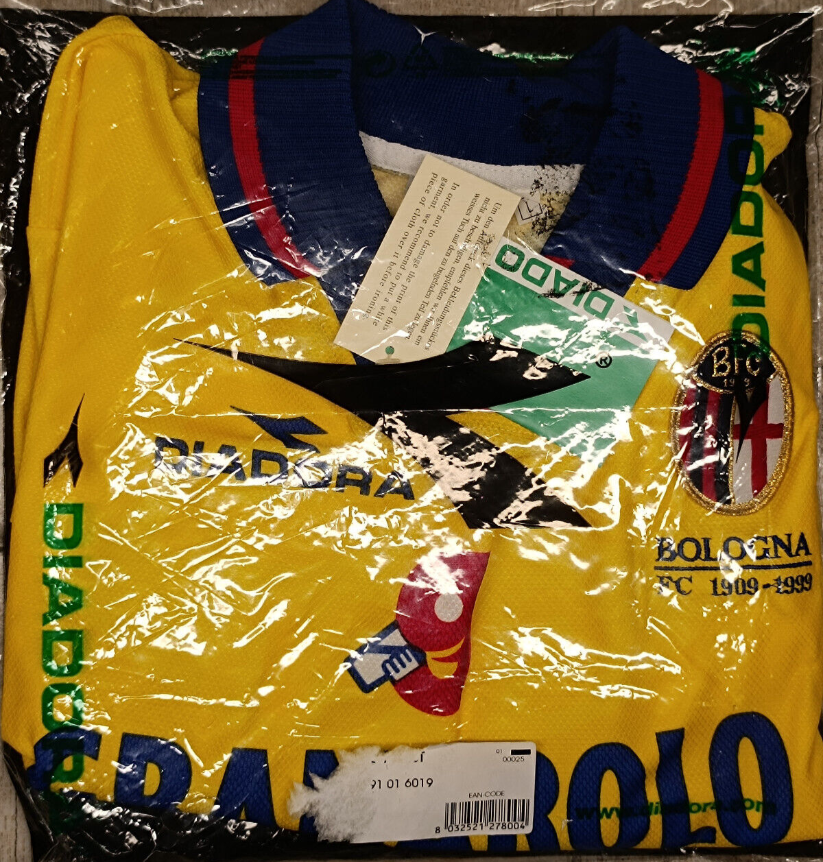 Maglia calcio vintage Bologna SIGNORI centenario Granarolo DIADORA 1999 2000 NEW