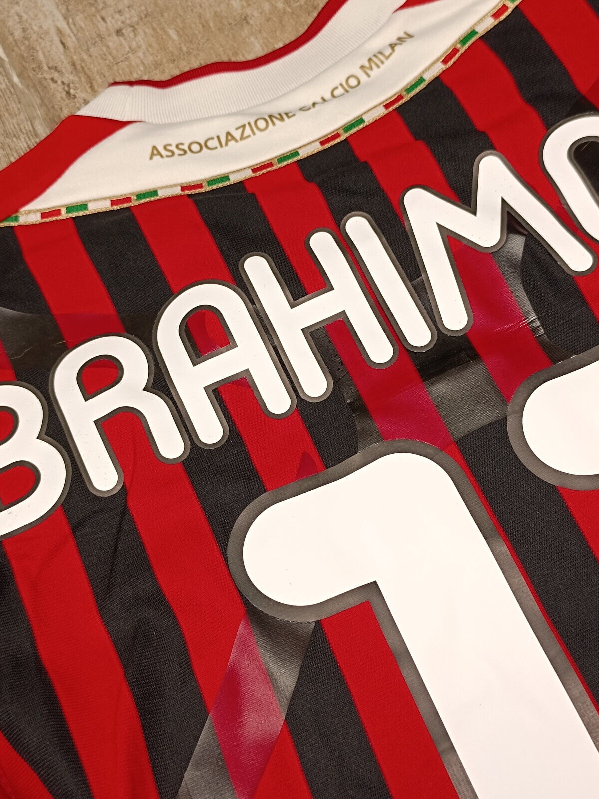 maglia calcio vintage TECHFIT AC Milan Ibrahimovic Adidas Fly Emirates 2011-12 L