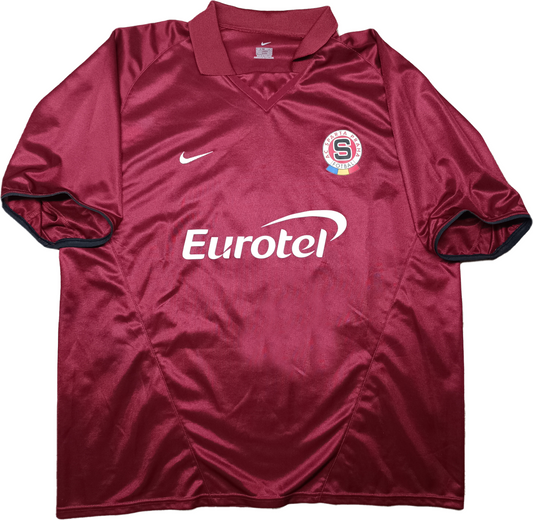 maglia calcio vintage NIke Sparta Praga Praha POBORSKY 2002 2003 XL Eurotel