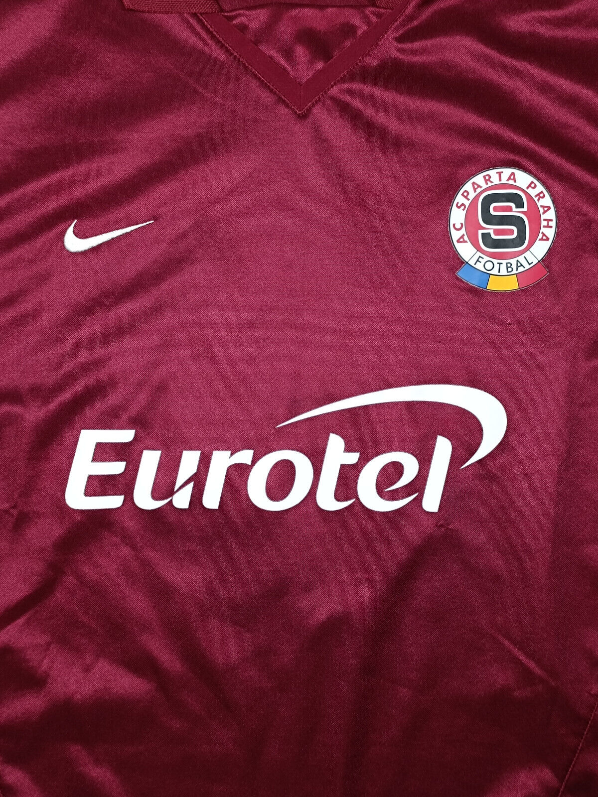 maglia calcio vintage NIke Sparta Praga Praha POBORSKY 2002 2003 XL Eurotel