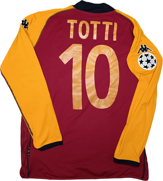 maglia calcio vintage Roma TOTTI 2002 2003 UCL shirt jersey Mazda XL