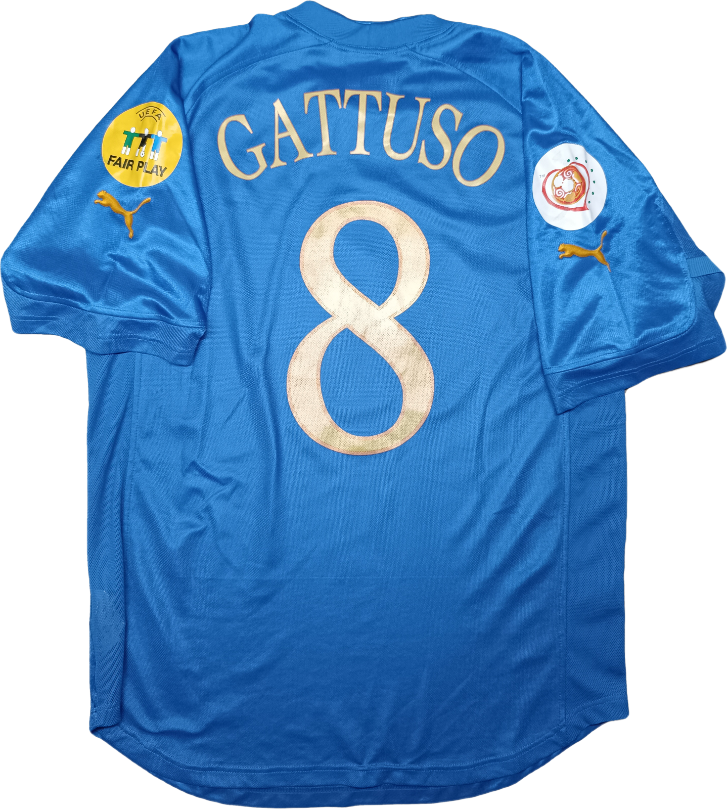 maglia calcio vintage Italia Puma gara player issue GATTUSO EURO 2004