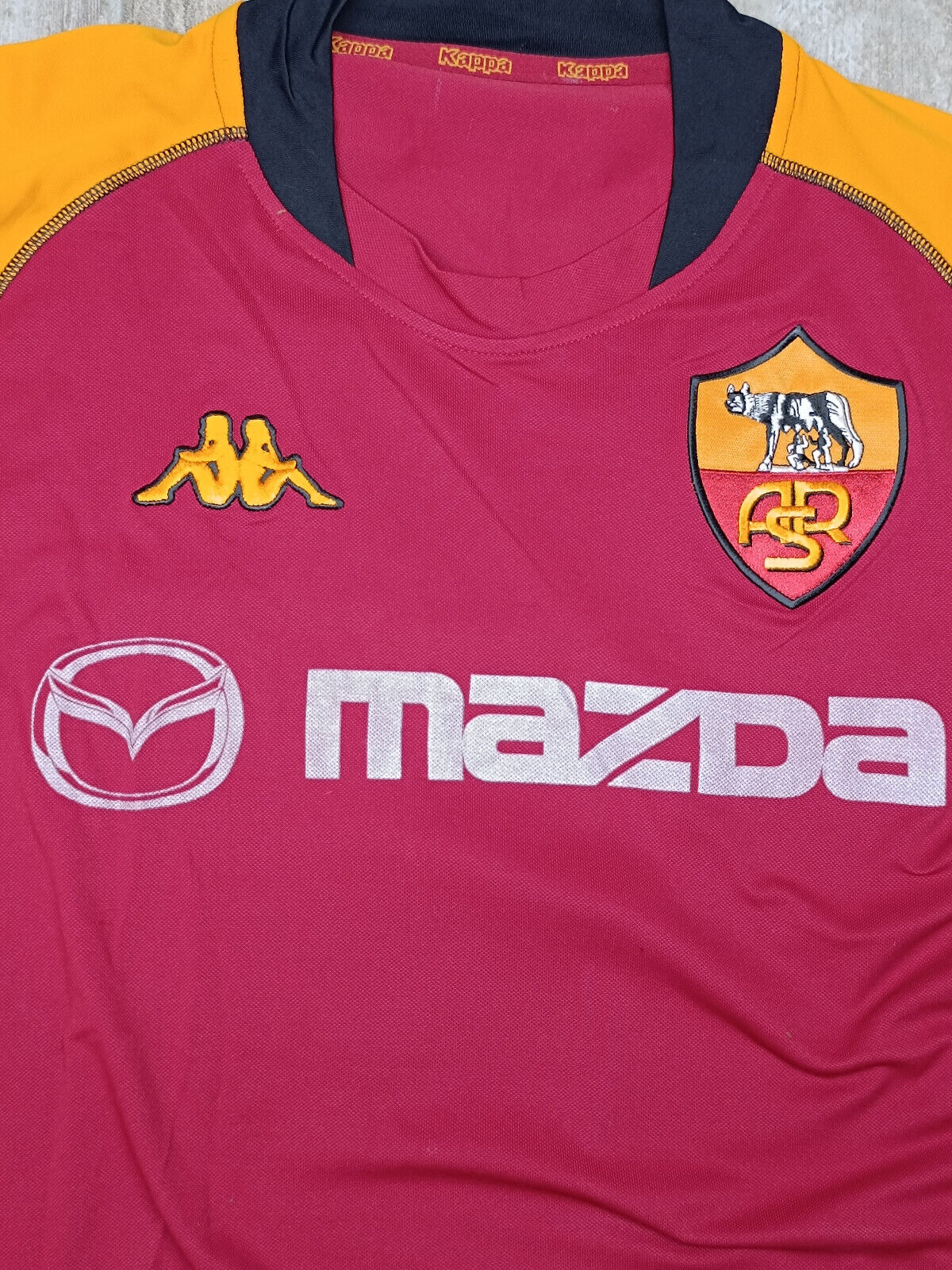 maglia calcio vintage Roma TOTTI 2002 2003 UCL shirt jersey Mazda XL