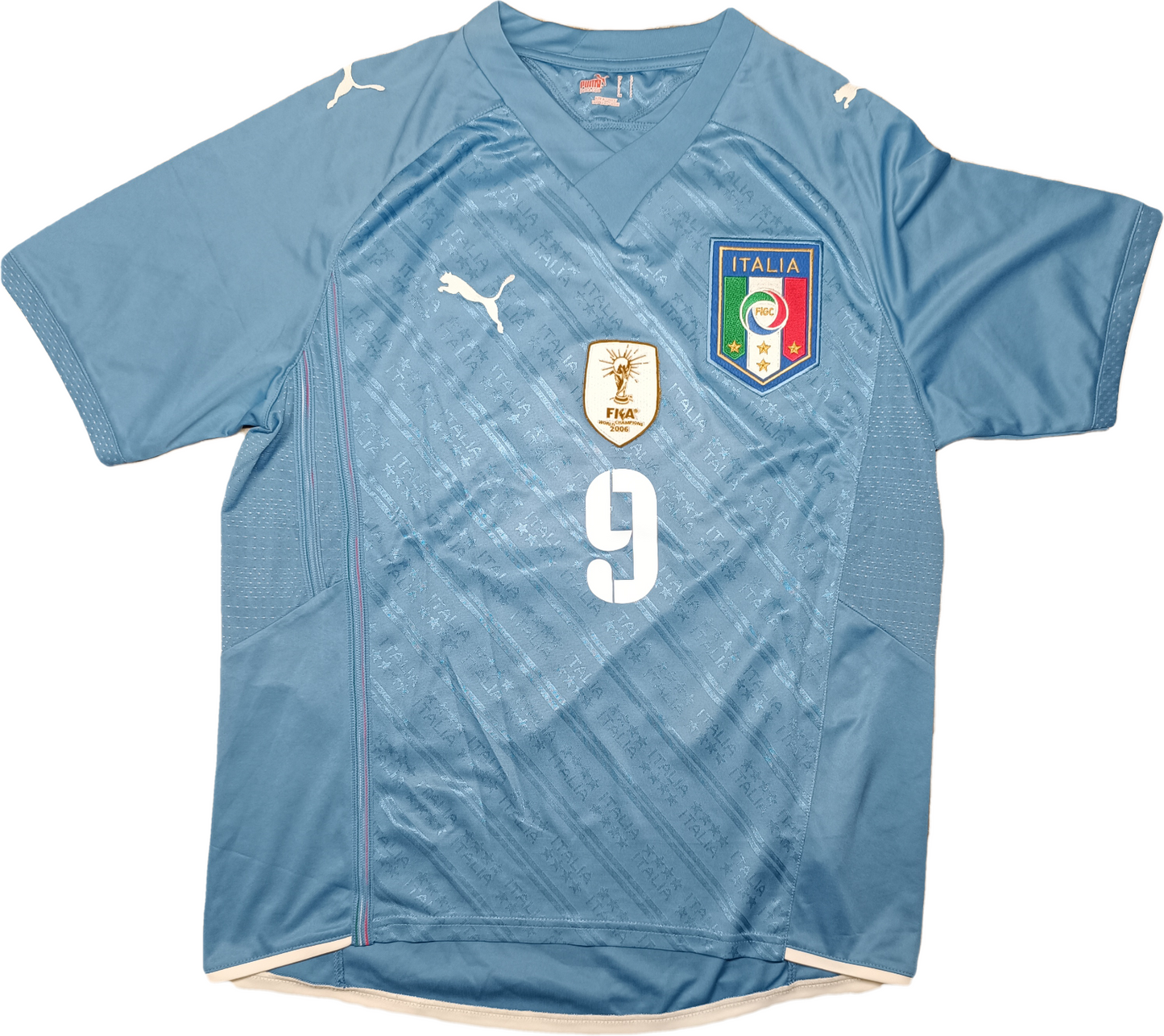 maglia calcio vintage Italia Puma King 2009 Confederations CUP TONI #9 Limited