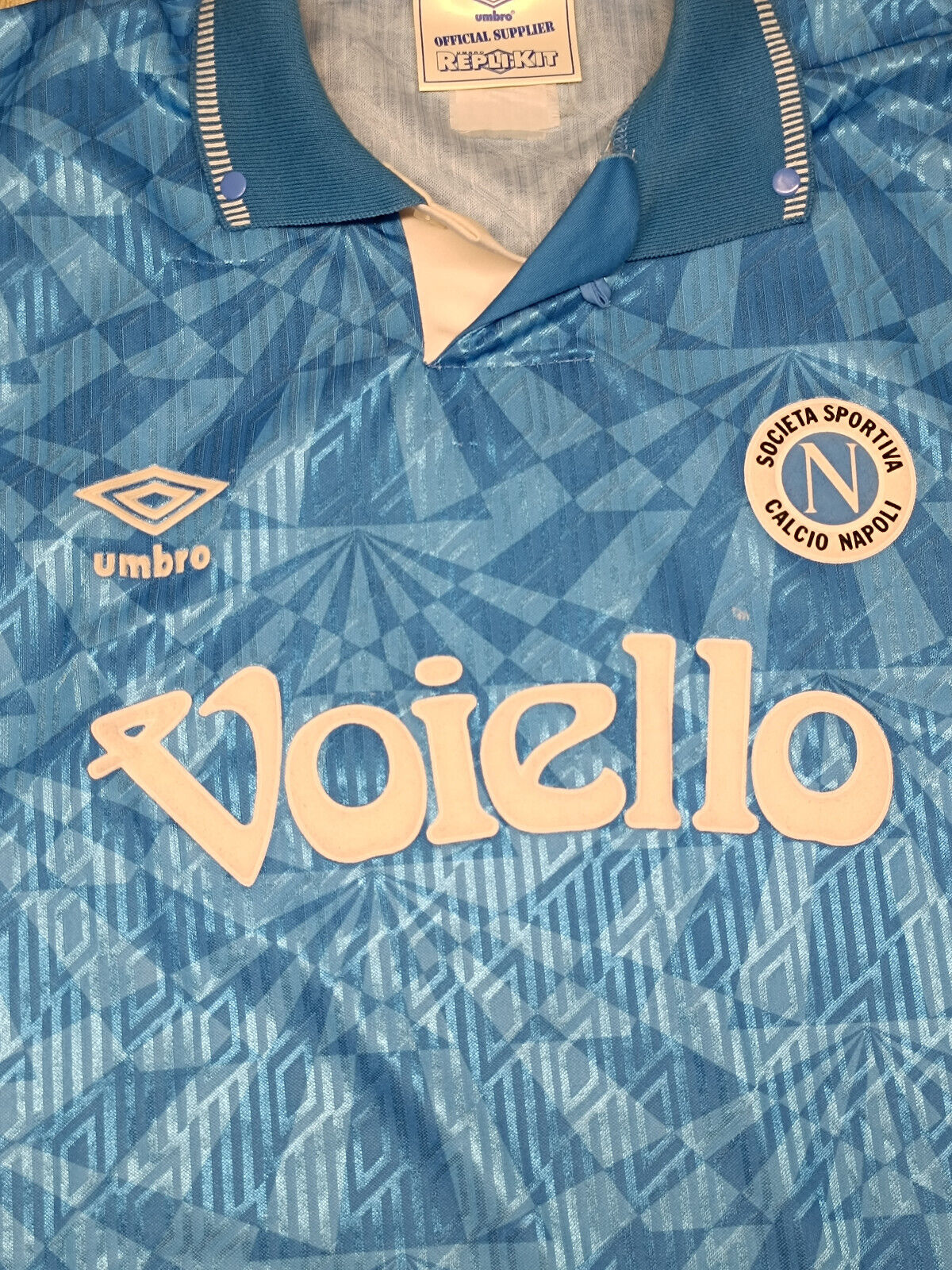 maglia calcio Napoli Voiello Umbro Zola 1992 1993 home shirt vintage XL