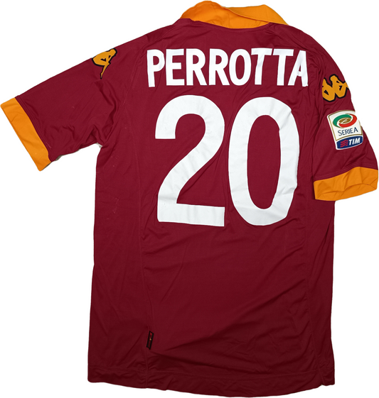 maglia calcio vintage AS Roma PERROTTA #20 2012 2013 Serie A kappa Wind M