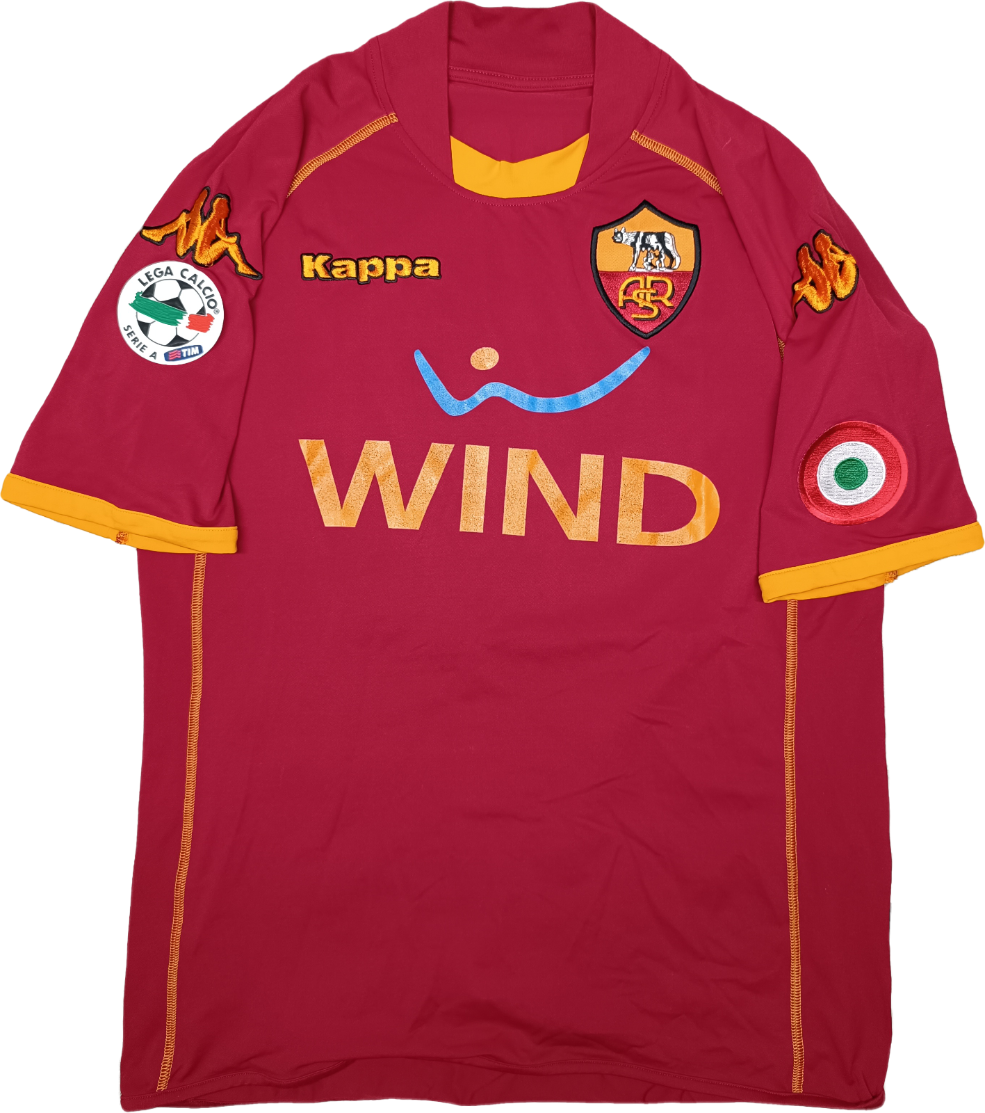 maglia calcio vintage AS Roma De Rossi 2008 2009 Serie A kappa Wind M