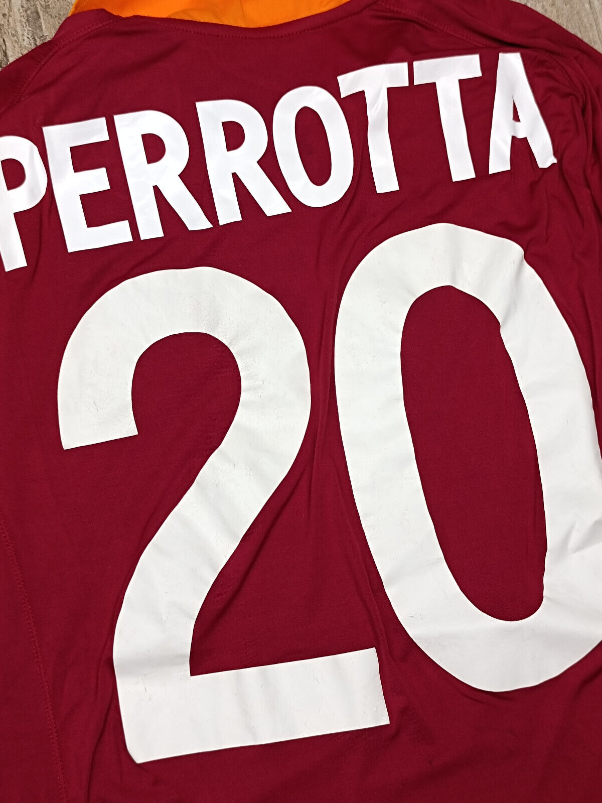 maglia calcio vintage AS Roma PERROTTA #20 2012 2013 Serie A kappa Wind M