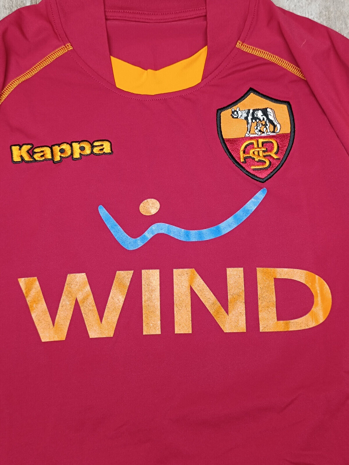 maglia calcio vintage AS Roma De Rossi 2008 2009 Serie A kappa Wind M