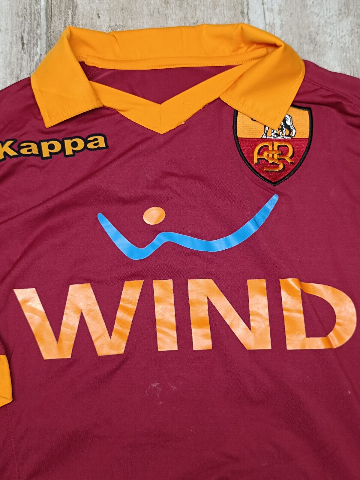 maglia calcio vintage AS Roma PERROTTA #20 2012 2013 Serie A kappa Wind M