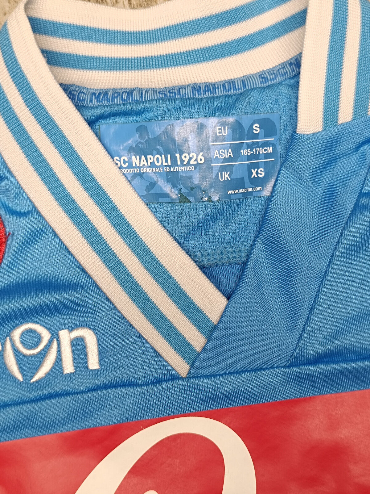 maglia calcio vintage Napoli CAVANI home 2012 2013 shirt Jersey Macron S Lete