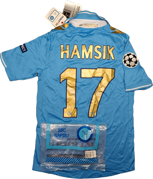 maglia calcio vintage Napoli HAMSIK UEFA Champions 2011 2012 shirt Macron L Lete