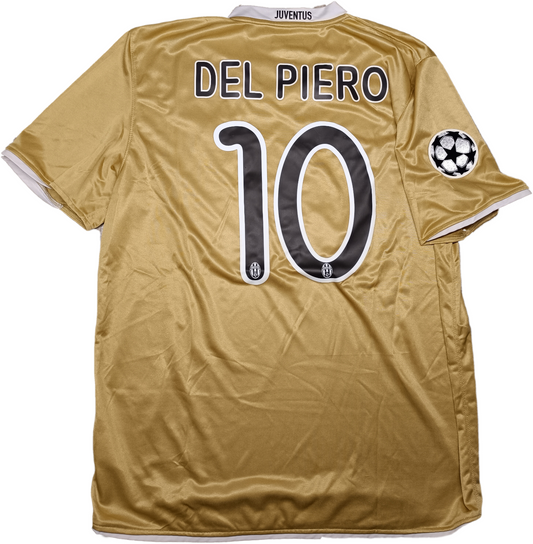 maglia calcio vintage Juventus Del Piero Champions League 2008 away oro XXL