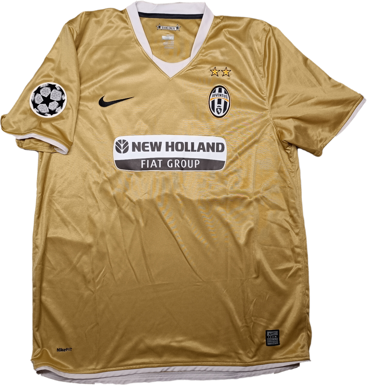 maglia calcio vintage Juventus Del Piero Champions League 2008 away oro XXL