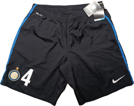 pantaloncini calcio vintage Inter shorts Nike 2011 2012 Zanetti #4 NUOVI M