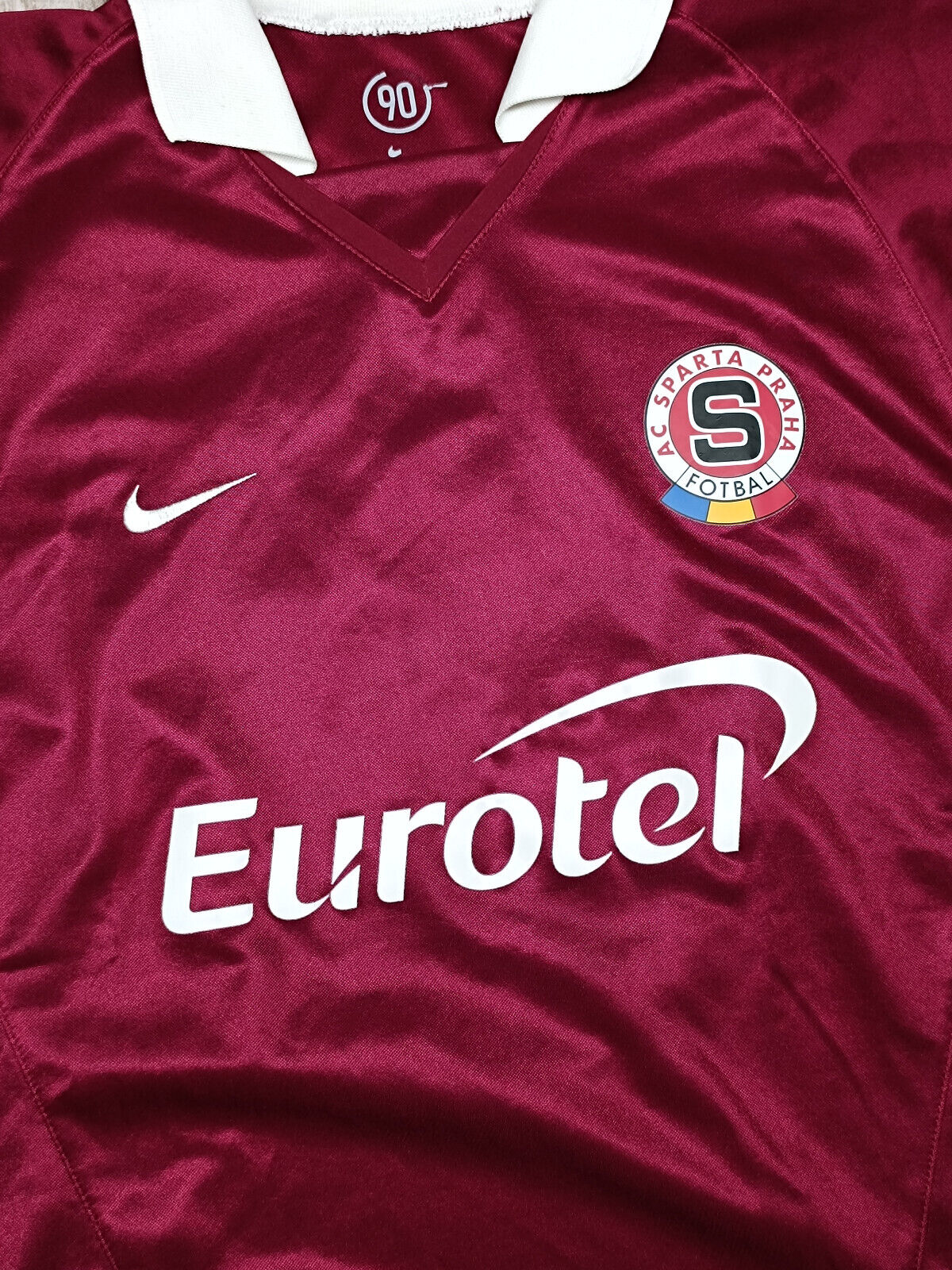 maglia calcio vintage NIke Sparta Praga Praha POBORSKY 2002 2003 XL Eurotel