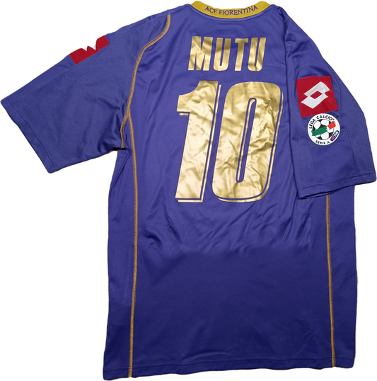 maglia calcio Fiorentina vintage MUTU Lotto TOYOTA 2008 2009 L Serie A jersey