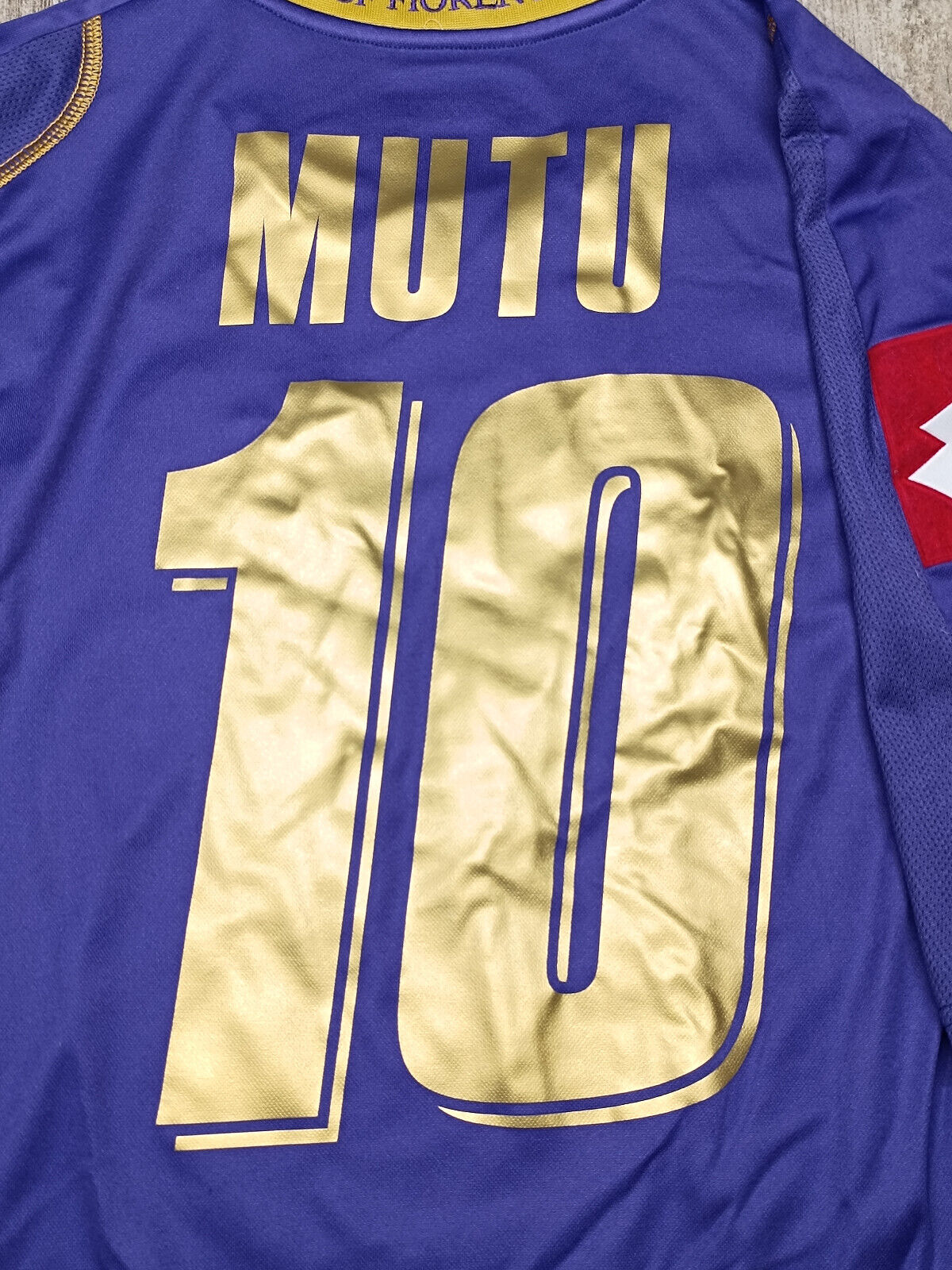 maglia calcio Fiorentina vintage MUTU Lotto TOYOTA 2008 2009 L Serie A jersey